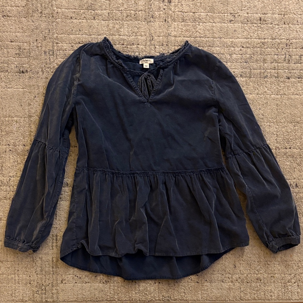 Dylan Deep Blue Textured Top
